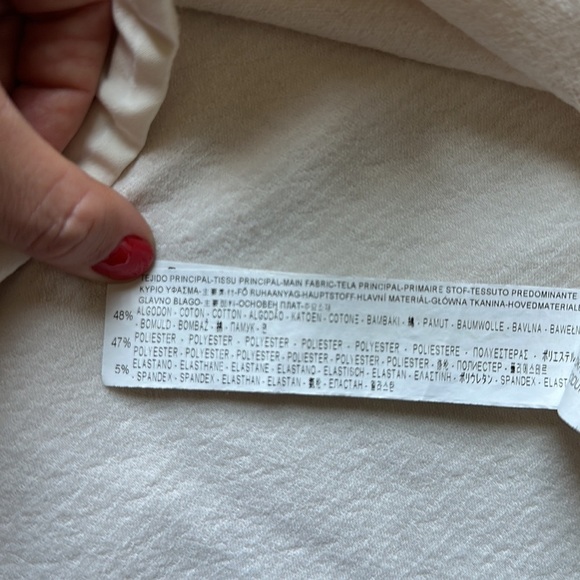 Zara Small White Cream Long Sleeve Blouse Sweater - Picture 8 of 8